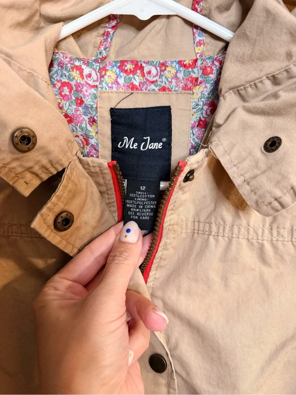 Me Jane Girls' Hooded coat in Tan